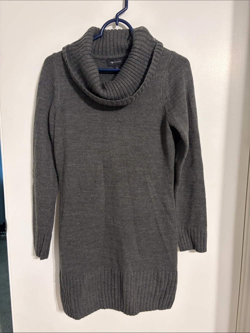 AB Studio Charcoal Cowl Neck Sweater Dress